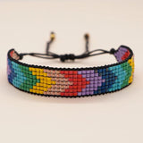 Colorful Beaded Loom Bracelets for Women Boho Jewelry Woven Weaving Friendship