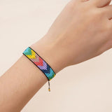 Colorful Beaded Loom Bracelets for Women Boho Jewelry Woven Weaving Friendship