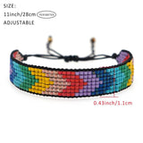 Colorful Beaded Loom Bracelets for Women Boho Jewelry Woven Weaving Friendship