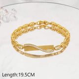 Crystal Punk Chain Bracelet for Women
