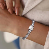 Crystal Mesh Chain Bracelet with Magnetic Clasp