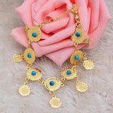 Ethnic Coin Bracelet with Stone Women Dubai Jewelry African Kid Present