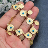 Ethnic Coin Bracelet with Stone Women Dubai Jewelry African Kid Present
