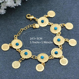 Ethnic Coin Bracelet with Stone Women Dubai Jewelry African Kid Present