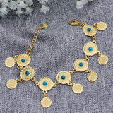 Ethnic Coin Bracelet with Stone Women Dubai Jewelry African Kid Present