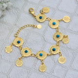 Ethnic Coin Bracelet with Stone Women Dubai Jewelry African Kid Present