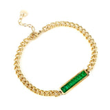 Multicolor CZ Square Chain Bracelet Bangle for Women