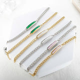 Multicolor CZ Square Chain Bracelet Bangle for Women
