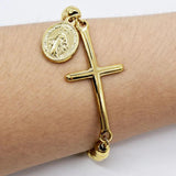 Jesus Cross Beaded Bracelet Religious Charm Prayer Chain Couple Jewelry Gift