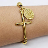 Jesus Cross Beaded Bracelet Religious Charm Prayer Chain Couple Jewelry Gift