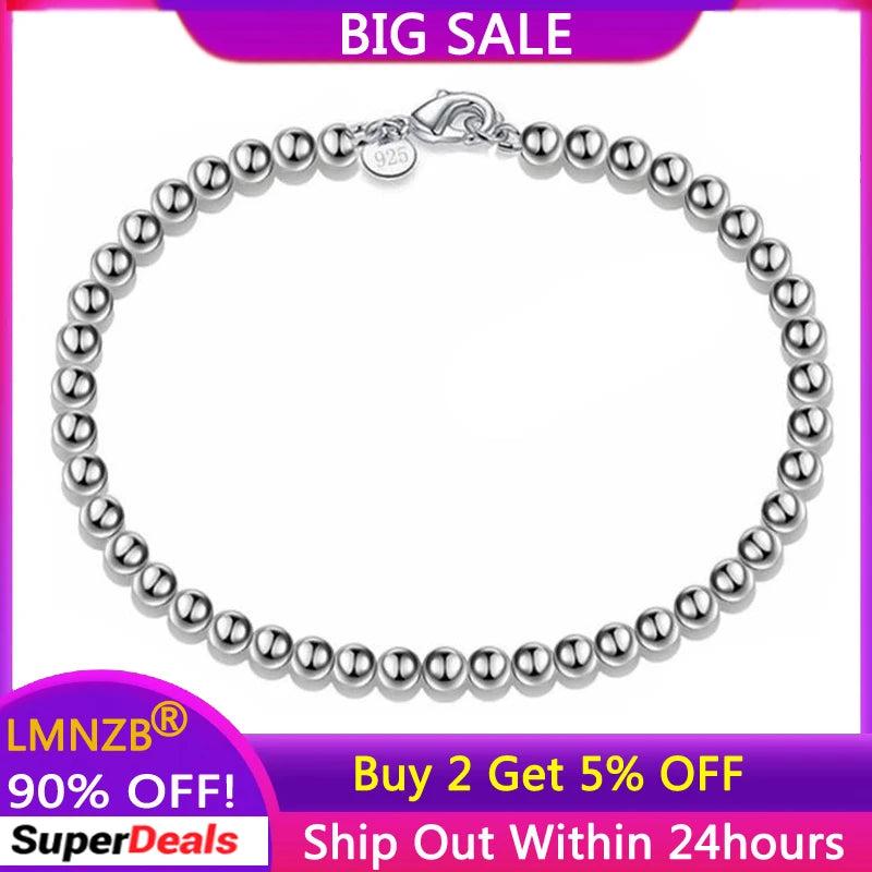 Tibetan Silver Round Beads Bracelet Chain Jewelry for Women