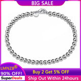 Tibetan Silver Round Beads Bracelet Chain Jewelry for Women