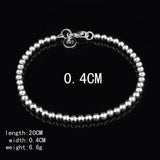 Tibetan Silver Round Beads Bracelet Chain Jewelry for Women