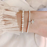 Heart Star Plated Silver Pearl Bracelet Niche Cold Wind For Women