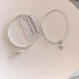 Heart Star Plated Silver Pearl Bracelet Niche Cold Wind For Women