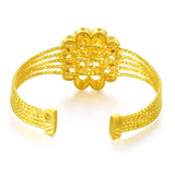 Alluvial Bangle Brass Plated Flower Bracelet for Women