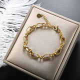 ZMFashion Minimalist Unisex Stainless Steel Link Chain Bracelet
