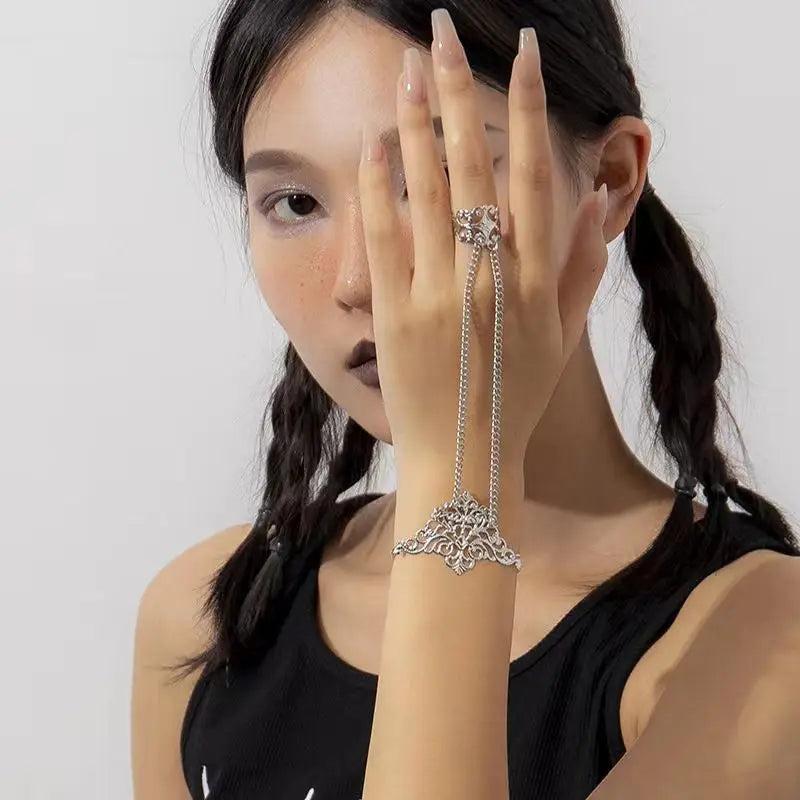 Triangle Yellow Crown Finger Bracelet