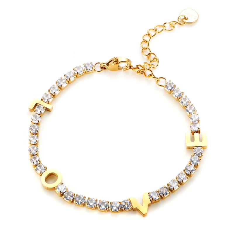 Love Heart Charm Crystal Bracelet for Women