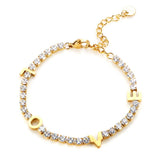 Love Heart Charm Crystal Bracelet for Women