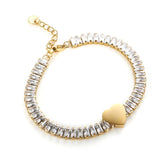 Love Heart Charm Crystal Bracelet for Women