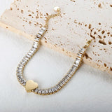 Love Heart Charm Crystal Bracelet for Women