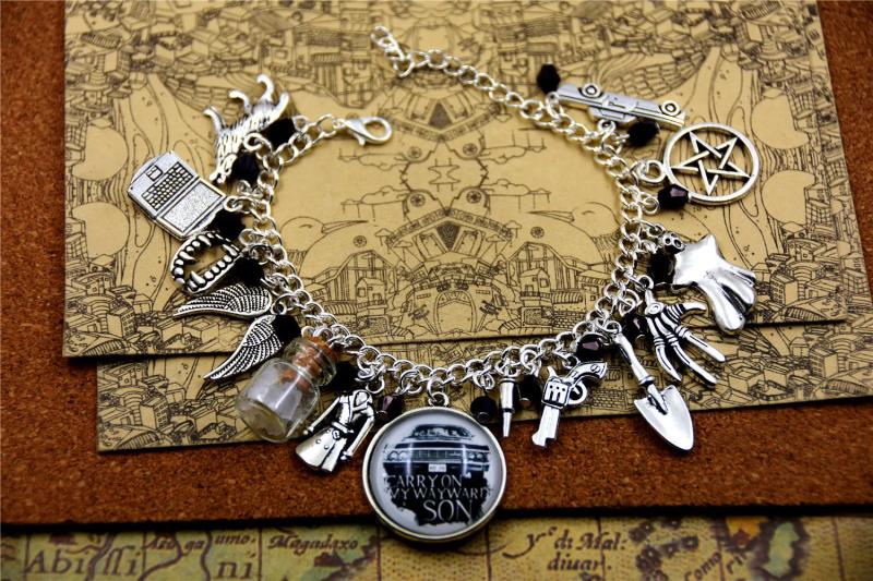 TV Series Inspired Charm Bracelet Beads Star Gun Bullet Pendant Bracelets