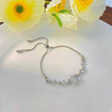 Vintage Zircon Butterfly Bracelets for Women Silver Adjustable Jewelry