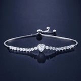 Romantic Heart Zircon Bracelet Love Bangles Wedding