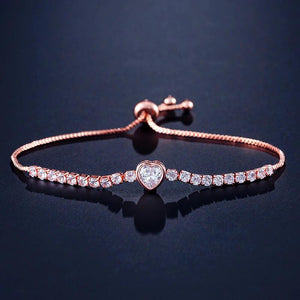 Romantic Heart Zircon Bracelet Love Bangles Wedding
