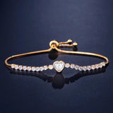 Romantic Heart Zircon Bracelet Love Bangles Wedding