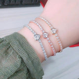 Romantic Heart Zircon Bracelet Love Bangles Wedding