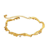 Geometric Glitter Zircon Fast Bracelet Titanium Steel Handwear for Women