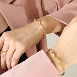 Geometric Glitter Zircon Fast Bracelet Titanium Steel Handwear for Women