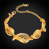 High Jewelry Yellow Leaves Chain Bracelet for Women