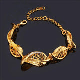 High Jewelry Yellow Leaves Chain Bracelet for Women
