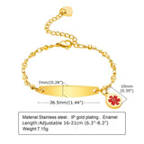Medical Alert ID Bracelet for Women, Custom Engraving Round Coin Charm