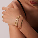 Three Layer Flat Snake Chain Bracelets for Women