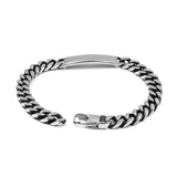 Link Chain ID Bracelet Stainless Steel Silver SJB0360