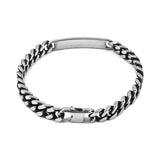 Link Chain ID Bracelet Stainless Steel Silver SJB0360