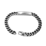 Link Chain ID Bracelet Stainless Steel Silver SJB0360