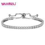 925 Silver Multi-Color CZ Tennis Bracelet Wedding Jewelry