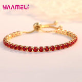 925 Silver Multi-Color CZ Tennis Bracelet Wedding Jewelry