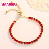 925 Silver Multi-Color CZ Tennis Bracelet Wedding Jewelry