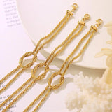 Double Chain Knotting Bracelet Titanium Steel 18K Plated Cuff-link