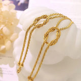 Double Chain Knotting Bracelet Titanium Steel 18K Plated Cuff-link