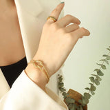 Double Chain Knotting Bracelet Titanium Steel 18K Plated Cuff-link