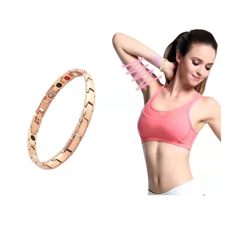 Texture Ladies Magnetic Therapy Magnet Bracelet Retro Weight Loss Jewel