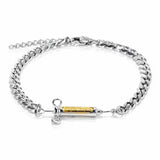 Syringe Bracelet for Womens Stainless Steel Medical Bracelet