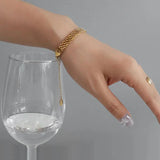 18K Plated Stainless Steel Bracelet High Quality Metal Texture Women